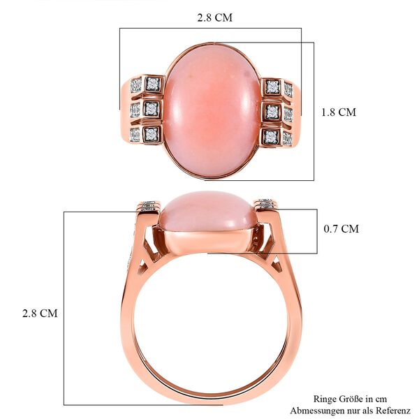 AA rosa Opal und Zirkon Ring - 7,83 ct. image number 7