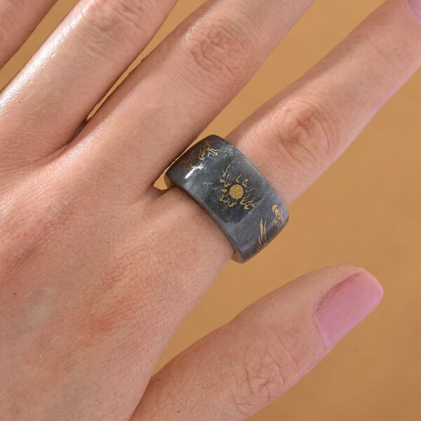 EXTREM SELTEN - Natürlicher Olmek Jadeit Ring 19 cm ca. 35.00 ct (Größe 18.00) image number 2