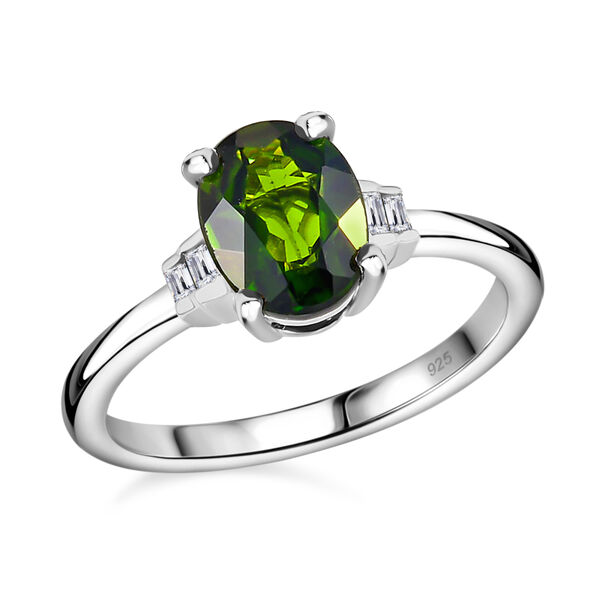 Nat&uuml;rlicher Chromdiopsid und Zirkon-Ring- 1,40 ct. image number 4