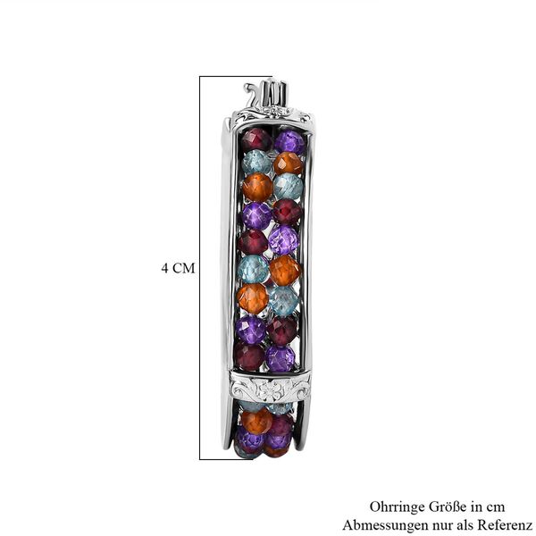 Blauer Apatit, Hessonit Granat Ohrringe Reines Messing ca. 14,00 ct. image number 5