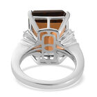 Rauchquarz und Zirkon Ring 925 Silber platiniert  ca. 11,80 ct image number 5