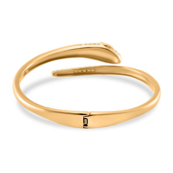 Schlangen Armreif, Weißer Zirkonia, ca. 19 cm Reiner Edelstahl, vergoldet image number 4