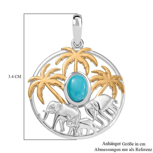 D’joy Sleeping Beauty Türkis Anhänger 925 Silber rhodiniert ca. 0.71 ct image number 6