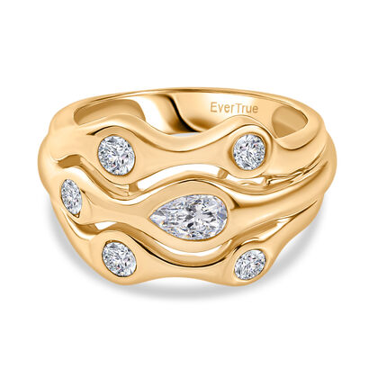 EVER TRUE Wei&szlig;er Topas Ring Nickelfreies Messing (Gr&ouml;&szlig;e 16.00) ca. 1,16 ct