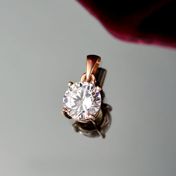 J Francis gefertigt mit SWAROVSKI- Zirkonia Anh&auml;nger, 925 Silber 750 ros&eacute;vergoldet