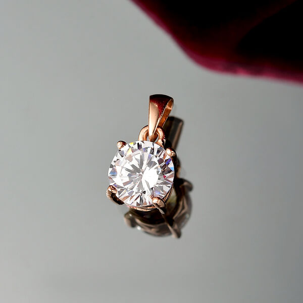 J Francis gefertigt mit SWAROVSKI- Zirkonia Anh&auml;nger, 925 Silber 750 ros&eacute;vergoldet image number 2