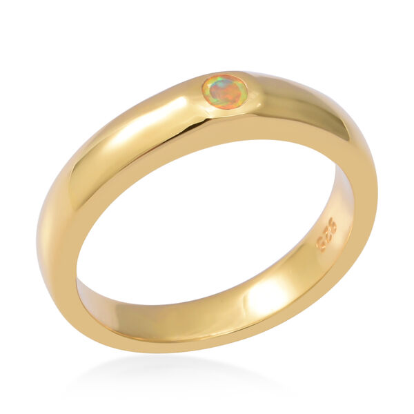 Nat&uuml;rlicher &Auml;thiopischer Opal Ring 925 Silber vergoldet  ca. 0,14 ct image number 3