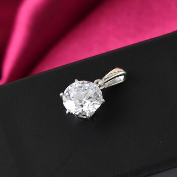 LUSTRO STELLA Hergestellt mit ZIRKONIA Solit&auml;r Anh&auml;nger 925 Silber Platin-&Uuml;berzug