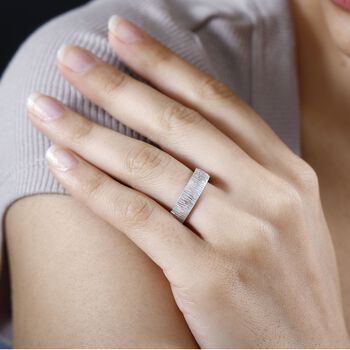 Strukturierter Bandring, 925 Silber rhodiniert