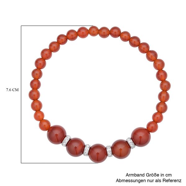 Rotes Achat Armband, ca. 19 cm, Edelstahl ca. 72.20 ct image number 6