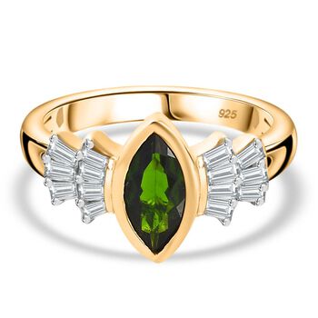 Nat&uuml;rlicher Chromdiopsid und Zirkon-Ballerina-Ring - 1,61 ct.