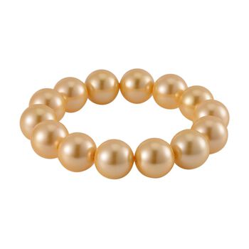Goldenes Muschelkernperle (15-17 mm) Armband flexibles (18.00-19.00 cm)