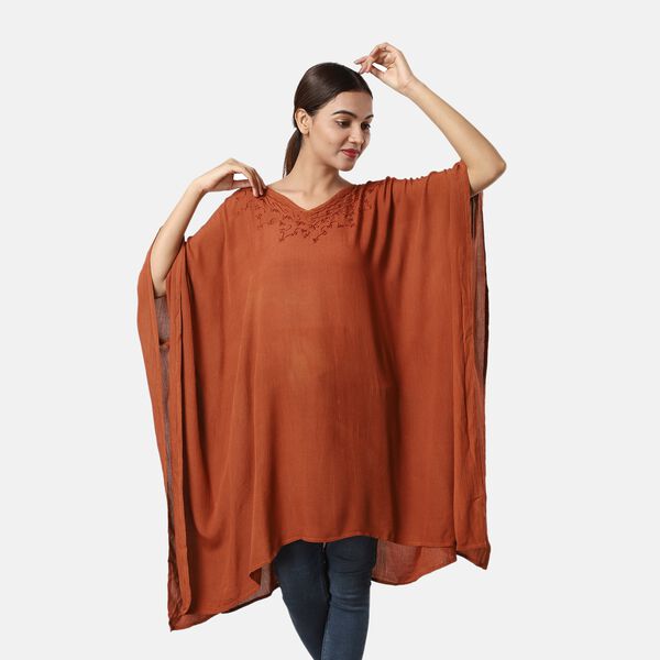 Luftiger Tie Dye Sommer Poncho, Free Size, Bunt Gelb image number 0