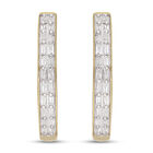 Diamant Creolen, 925 Silber Gelbgold Vermeil ca. 0,50 ct