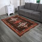 Handgewebter bedruckter Läufer aus 100 % Baumwolle, 180x120 cm, Braun