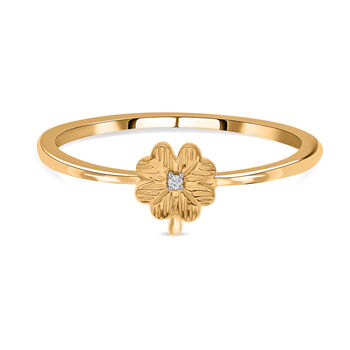 Handgearbeiteter Kleeblatt-Ring in Silber mit Gelbgold Vermeil