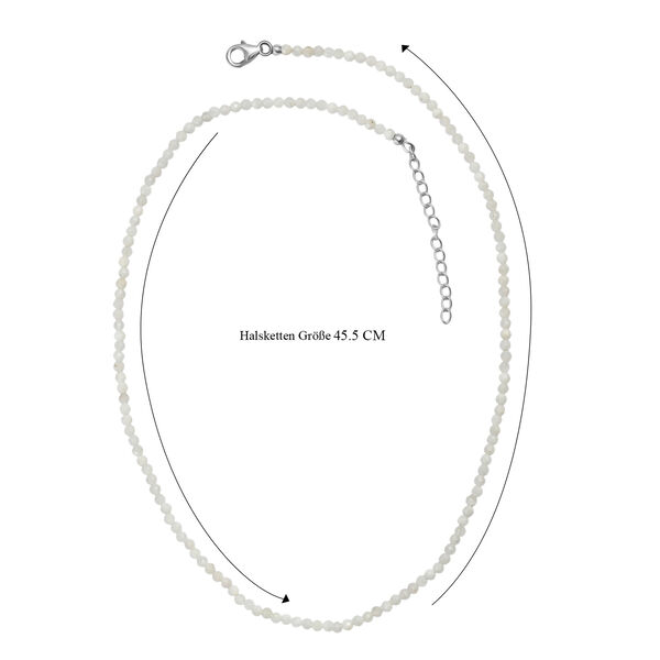D'Joy wei&szlig;e Mondstein 45+5cm Halskette - 30 ct. image number 6