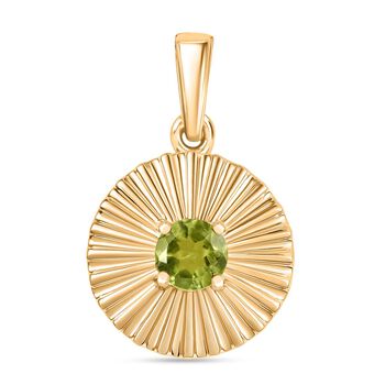 Nat&uuml;rlicher Peridot Anh&auml;nger, 925 Silber vergoldet ca. 0,54 ct.