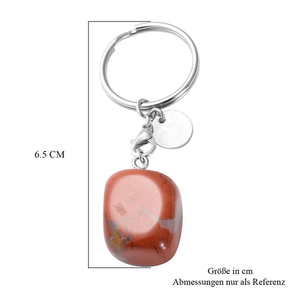 Roter Licht Jaspis Schl&uuml;sselanh&auml;nger silberfarben ca. 57.50 ct image number 2