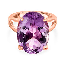 AAA Rose De France Amethyst Ring, 925 Silber rosévergoldet (Größe 18.00) ca. 12.30 ct