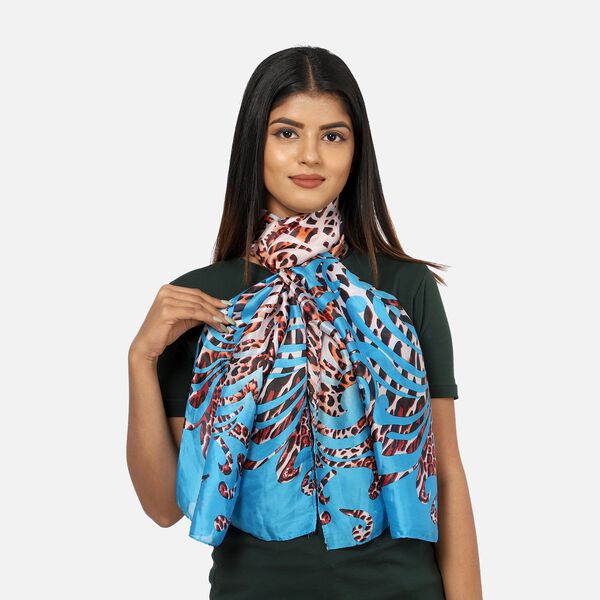 100 % nat&uuml;rlicher Seiden Schal, 165x50 cm, Aquarell image number 3