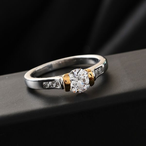 LUSTRO STELLA Hergestellt mit ZIRKONIA Ring 925 Silber zweifarbige &Uuml;berzug image number 2