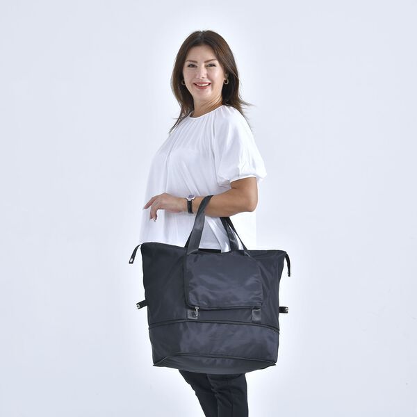 Faltbare Nylon-Reisetasche, Schwarz image number 8