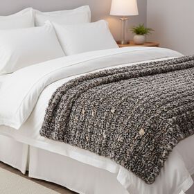 Luxus-Kunstfell-Decke mit Wellenstruktur, 1300 g, Schwarz-Leopardmuster, 150x200 cm