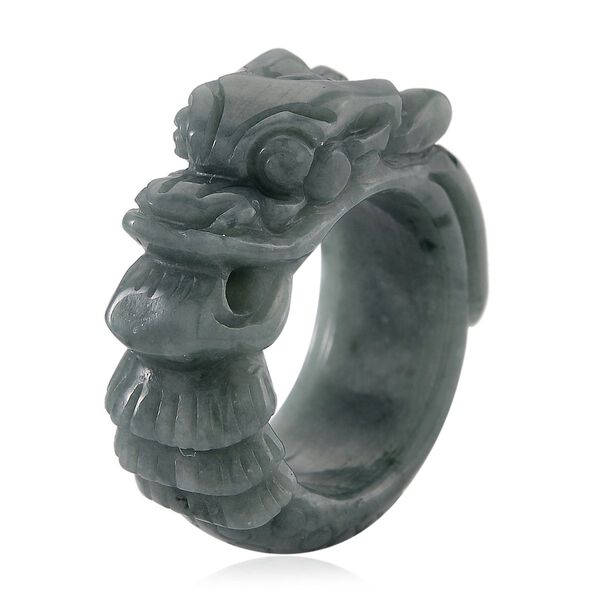 EXTREM SELTEN Nat&uuml;rlicher Olmek Jadeit Ring 16 cm ca. 40,00 ct. (Gr&ouml;&szlig;e 16.00) image number 3