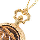 Strada - Tigerauge-Taschenuhr mit Rosenmuster, Japanisches Uhrwerk, goldfarben image number 3