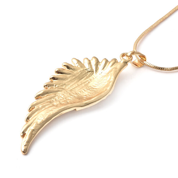 Weißer Kristall-Anhänger mit Kette, 71+5 cm, goldfarben image number 4