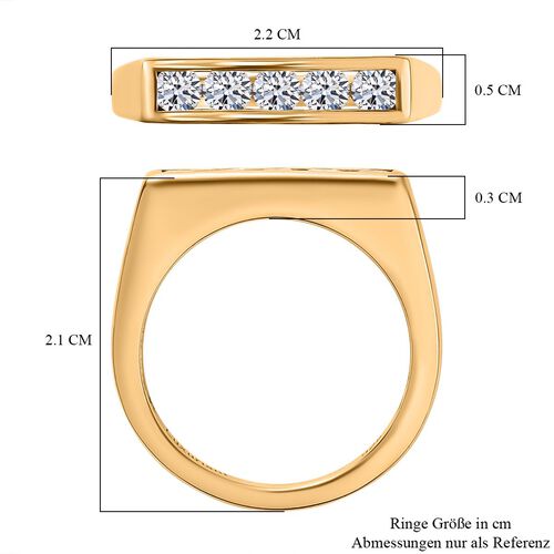 LUXURIANT DIAMOND- SI-GH Labor Diamant Ring, 925 Silber 750 Gelbgold Vermeil - 0,50 ct. image number 7