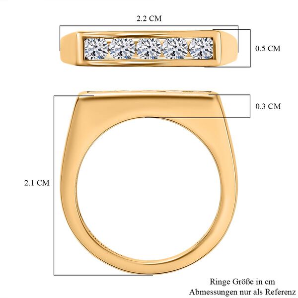LUXURIANT SI-GH Labor Diamant Ring, 925 Silber 750 Gelbgold Vermeil - 0,50 ct. image number 7