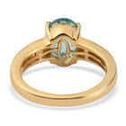 Blauer Apatit und Zirkon Ring 925 Silber 585 Vergoldet image number 5