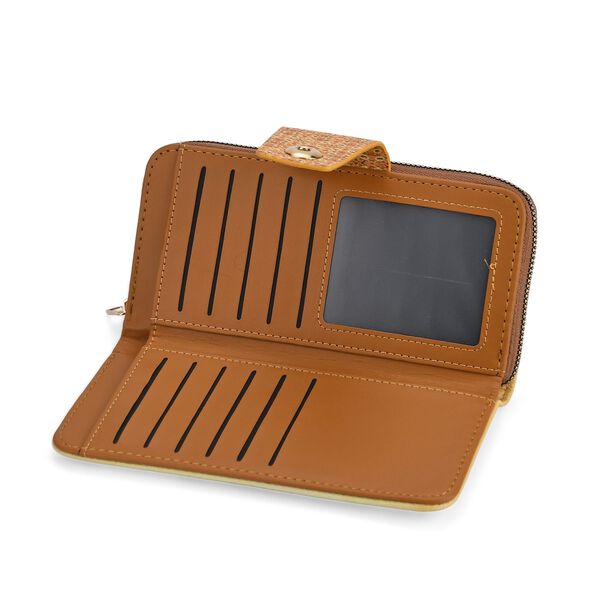 Langportemonnaie, RFID-Schutz, 19x4x9cm, Gold Multicolor, Alphonse-Mucha-Motiv. image number 6