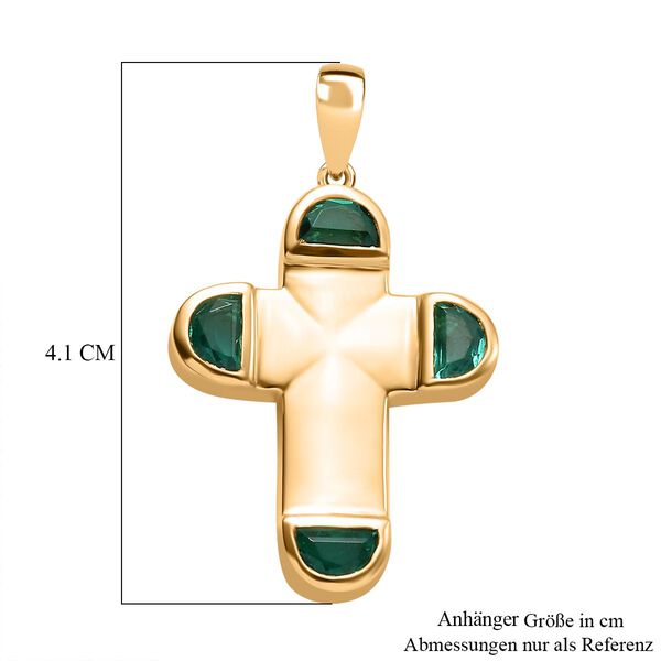 Smaragd Triplett Quarz Kreuz  Anh&auml;nger - 2,28 ct. image number 6
