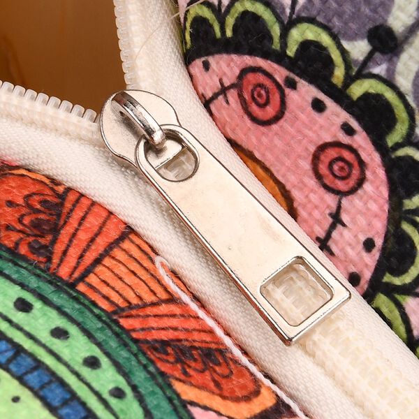 Handbemalte Tasche mit verstellbarem Kordelriemen, 50x17x38cm, Hamsa Muster image number 6