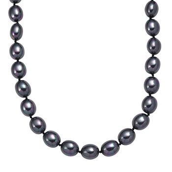 Pfaufarbene Oval Muschelkernperle 50cm Halskette und flexibles Armband