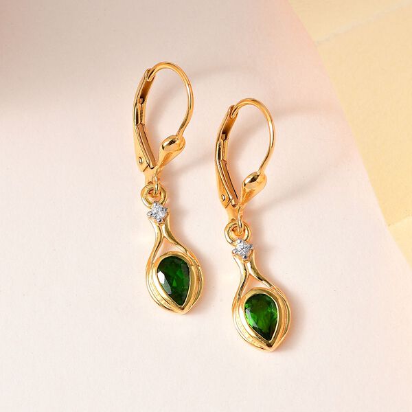 Dainty Chromdiopsid und Zirkon-Ohrringe image number 2