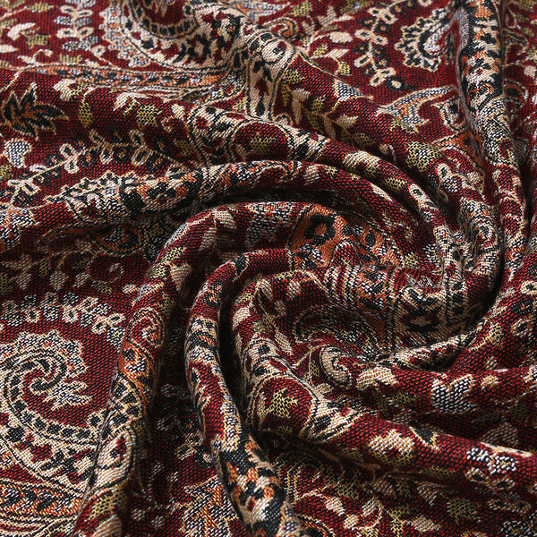 Jamawar-Schal, 3-Schiffchen-Webung, 70x200 cm, Paisley image number 8