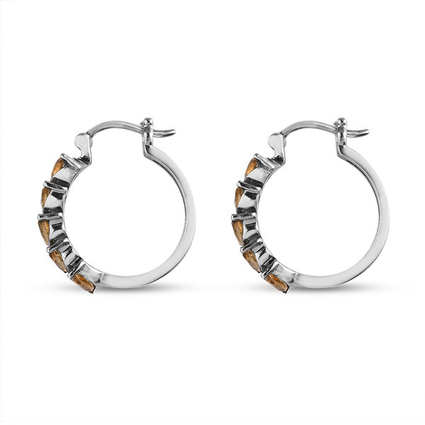 Citrin-Creolen, Edelstahl ca. 2,20 ct image number 4