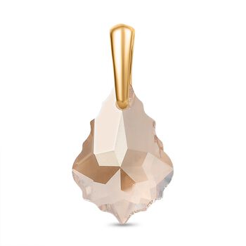 Goldener Schatten Kristall Anh&auml;nger 925 Silber 750 Gelbgold Vermeil 10.68 ct