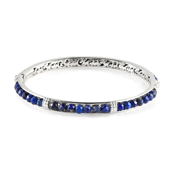 Lapislazuli-Armreif, 20 cm, Messing platiniert ca. 22,22 ct image number 5