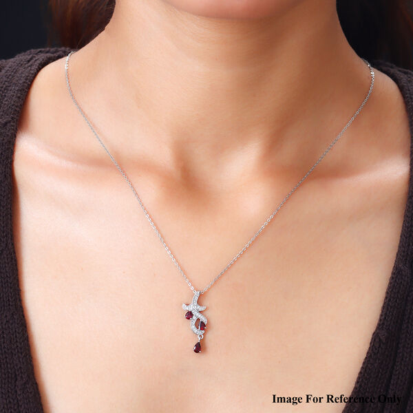 Anthill Granat und Zirkon Anhänger 925 Silber platiniert ca. 0,78 ct image number 2