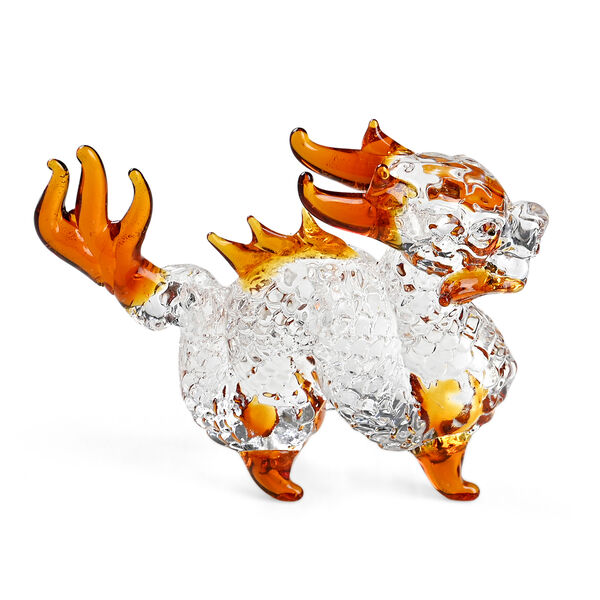 Dekorative Drachenfigur aus Glas 8,5 x 2 x 7 cm Braun