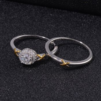 Moissanit Ringset, ca. 0,56 ct.