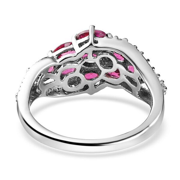 Rhodolith Granat und Zirkon-Ring, 925 Silber platiniert, 2,21 ct. image number 6