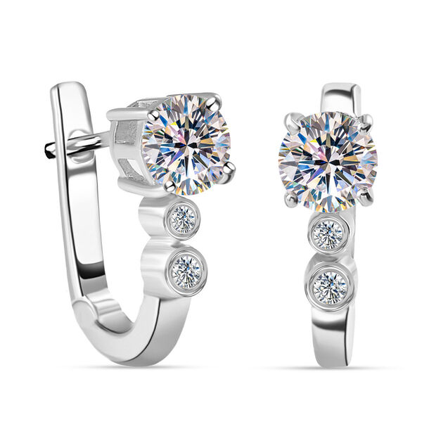 Moissanit Creolen mit Schild-Schliff - 1,72 ct.