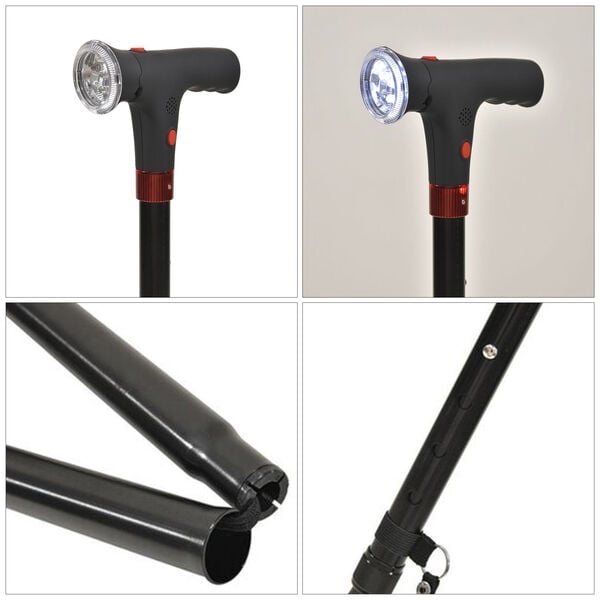 Klappbarer Smart-Walking-Stick mit drehbarem LED-Frontlicht image number 5