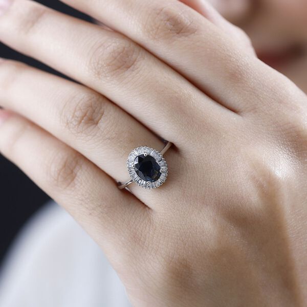 RHAPSODY AAAA australischer blauer Saphir und VE EF Diamant Ring in 950 Platin &ndash; 1,60 ct. image number 10
